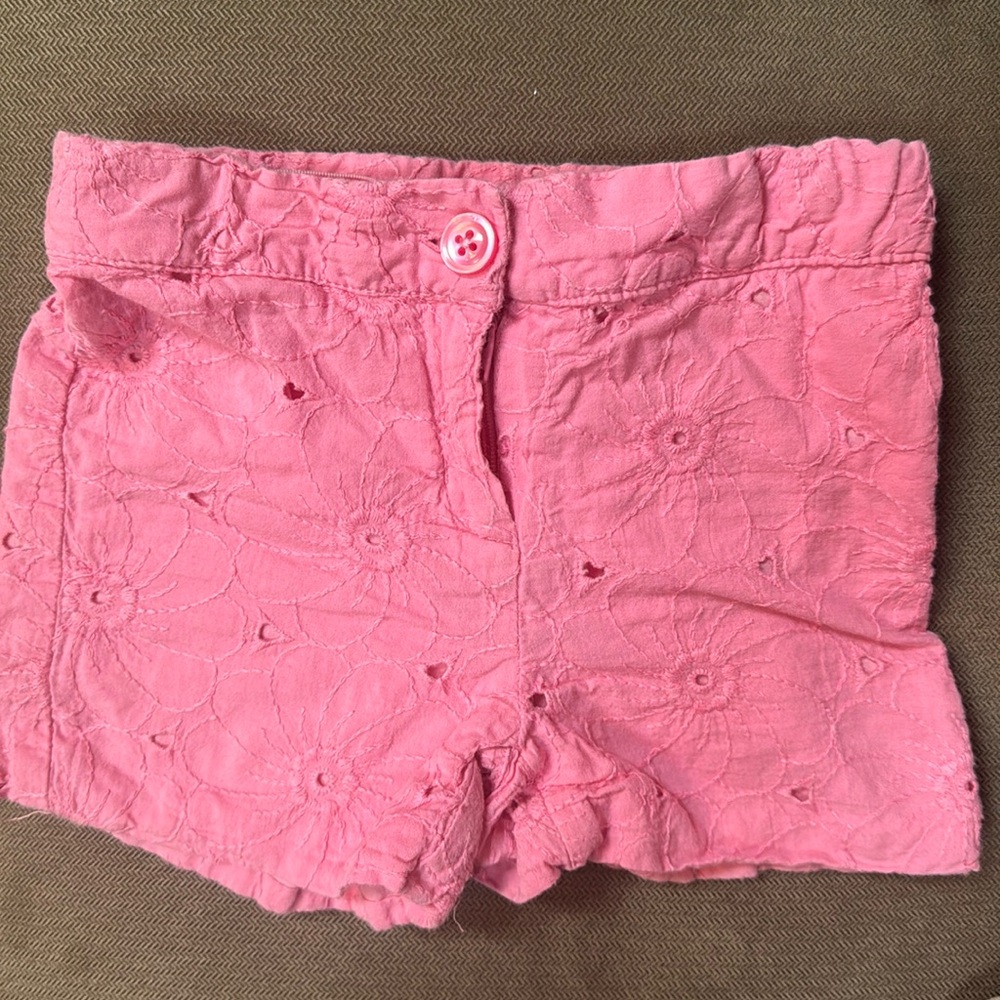 Janie and Jack floral eyelet shorts. These are so cute on but we have outgrown.